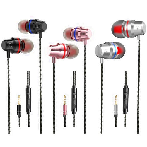 Eerfeng Wired Earbuds with Microphone in Ear Buds Headphone,3 Pack Metal Earphones Mic with Volume Control Bass Noise Isolating