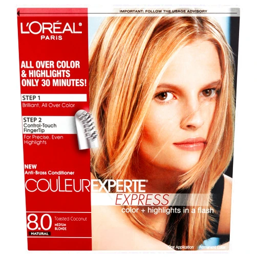 L’Oréal Paris L'Oreal Paris Couleur Experte 2-Step Home Hair Color and Highlights Kit, Toasted Coconut