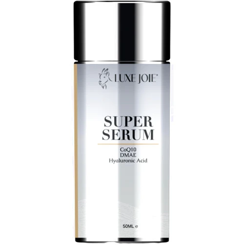 LuxeJoie DMAE Facial Serum 1.7 oz Super Serum Lifts Tightens Plumps Firms - Unscented Fragrance Free - Suitable for Sensitive Skin with CoQ10 & Hyaluronic Acid - New Look