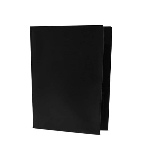 EPI Heavy Duty Black Plastic Folders with Pockets 24 Pack. 2 Pocket Folder with Prongs. Tear-Resistant, Waterproof Letter Size 8.5x11. Heavy Duty Plastic Presentation Ready School and Office Supplies
