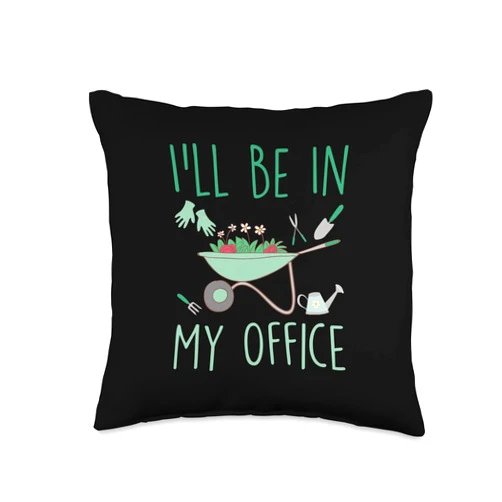 Garten Motiv für Gärtner und Landschaftsbauer Ich bin dann mal in Mein Office-Hobby Gärtner im Gartenarten Throw Pillow, 16x16, Multicolor