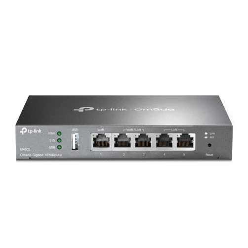 TP-Link ER605 V2 Wired Gigabit VPN Router | Up to 3 WAN Ethernet Ports + 1 USB WAN | SPI Firewall SMB Router | Omada SDN Integrated | Load Balance | Lightning Protection