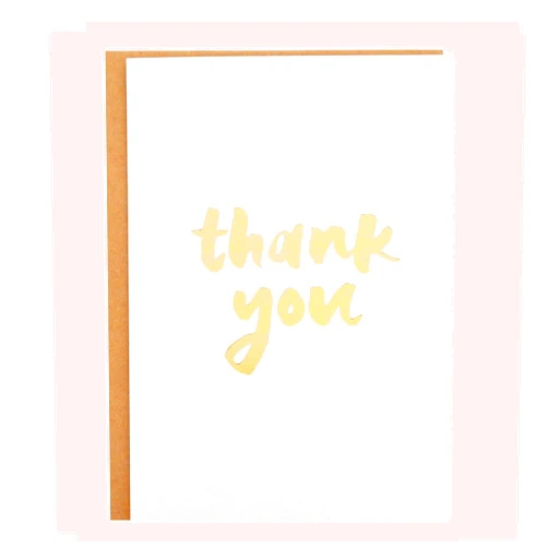 CHRIZ.Z Thank You Card - Single Textured Card with Foiled Lettering with 1 Kraft Envelopes - 5