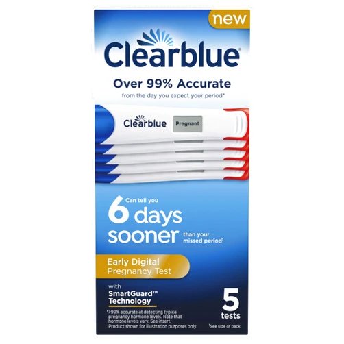 Clearblue Early Digital Pregnancy Test, Early Detection at Home Pregnancy Test, 5 Ct