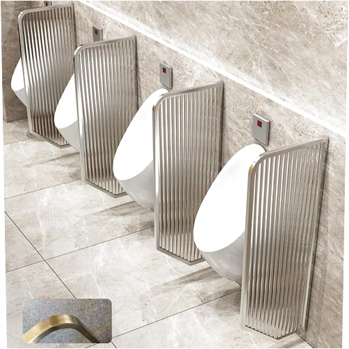 LHIUGE Wall-mounted Urinal Privacy Screen Urinal Partition Wall-mounted Men's Urinal Privacy Screen Waterproof Tempered Glass 40 * 120cm Toilet Protection Divider for Schools Shopping Silver