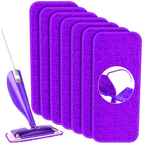 PAPCLEAN 7 Pack Reusable Mop Pads Compatible with Swiffer Wet Jet Mop - Papclean Wet Pads Refills Mopping Cloths Washable Microfiber Mop Pads for Swiffer Wetjet 12