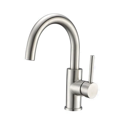 CREA Bar Sink Faucet, Bathroom Kitchen Faucet Brushed Nickel Pre Wet Small Mini Kitchen Bath Utility Marine Faucet Single Hole Stainless Steel Farmhouse Vanity Lavatory Faucets Outdoor
