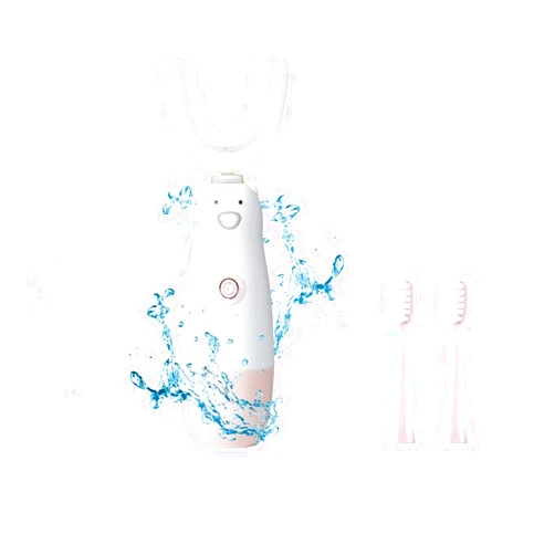 Meqtpomy Kids Electric Toothbrush，6 Cleaning Models U Shaped Toothbrush Waterproof Battery Powered 360 Automatic Sonic Toddler Toothbrushes for 8-13 Years Old for Boys Girls（Pink）