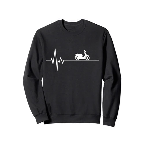 Moped Mofa Zubehör Geschenke für Mopedfahrer Scooter Heartbeat Moped Driver ECG Pulse Scooter Moped Sweatshirt