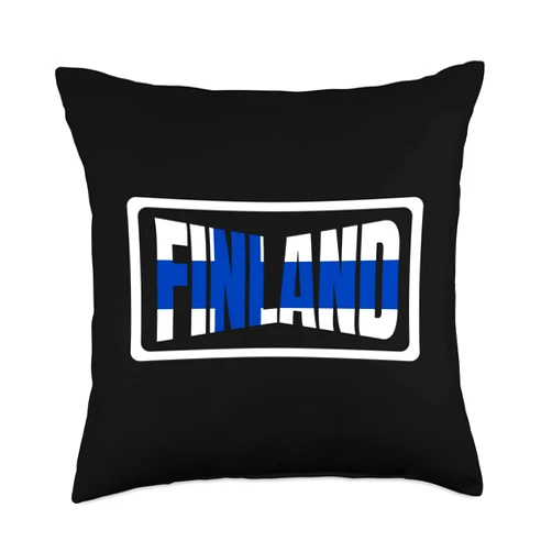 Finland Fanshop Traditional Blue/White Country Flag Cool Finland Fan Throw Pillow, 18x18, Multicolor