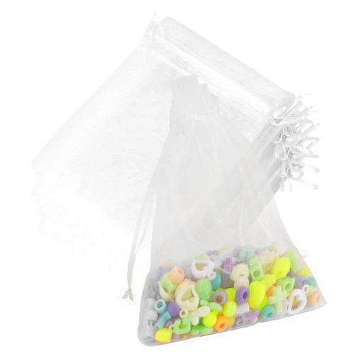 Diueoly Organza Bags, Organza Bags 5 x 7 Inch, 50 Pcs White Sheer Party Favor Bags with Drawstring, Mesh Bags Drawstring, Jewelry Gift Bags, Small Mesh Gift Bags Candy Bags for Wedding Christmas Birthday