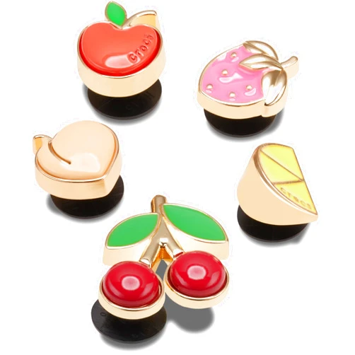 Crocs Jibbitz Shoe Charms, Elevated Fruits, 5 Pack