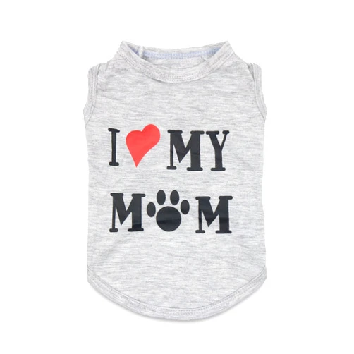 DroolingDog I Love My Mom Dog Shirts Mommy Clothes Boy Puppy T Shirt for Small Dogs Girl