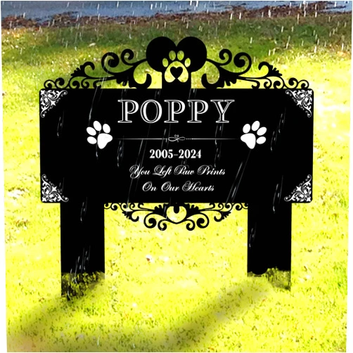 HEGANITS Custom Pet Grave Markers Dog | Custom Pet Headstones for Dogs | Simple Personalized Grave Marker for Furry Friends with Forever Love | Best Rustic Gifts to Remember Four-Legged Companions