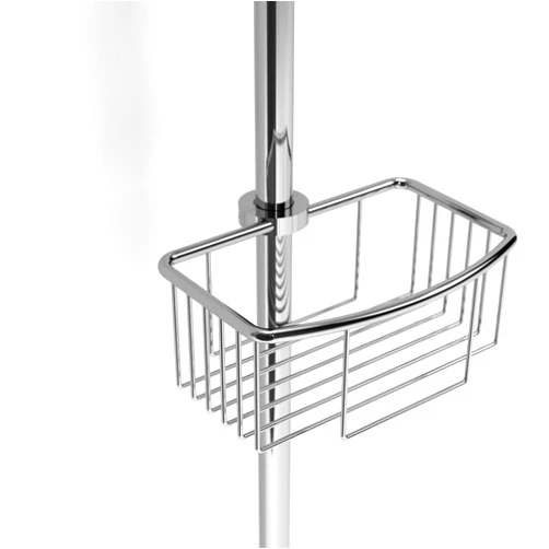 Frafuo Shower Pole Caddy for Shower-6 Size Riser Ring NO Drilling Tension Shower Caddy Basket for Bathroom-SUS 304 Chrome Shower Caddy-Small Shower Caddy Pole with Luxury Standard