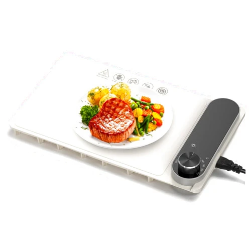 Lnakio Food Warming Mat - 7-Temp Electric Food Warmer (100-212°F), Fast & Even Heating for Lunch/Dinner, Suitable for Stainless Steel/Ceramic/Glass Lunch Box, 4H Auto Off, Compact Foldable (9.85''x5.91'')