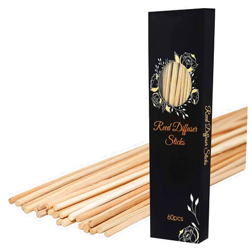 PEFSO 60 PCS Reed Diffuser Sticks, Set of Natural Rattan Sticks, Refill Replacement for Fiber Reed Diffuser Stick, for Essential Oil Diffuser Refills (White/10.3