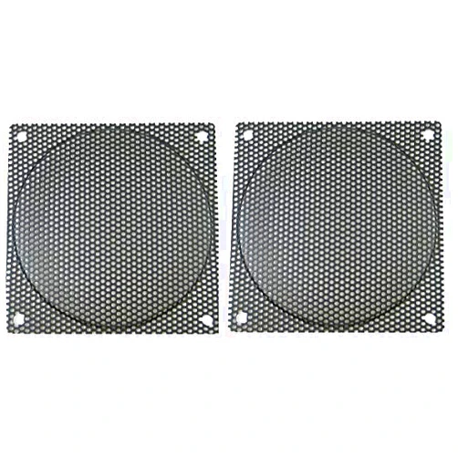 Circotech 80mm Black Steel Computer Case Fan Mesh Grill/Guard/Filter - Medium Hole (Set of Two)