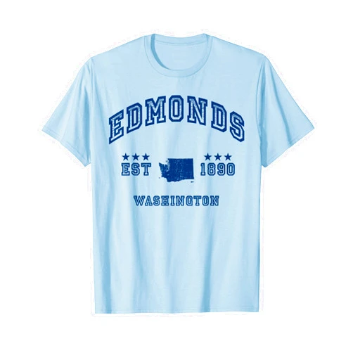 Retro Edmonds Washington WA Souvenirs Tee Retro Edmonds Washington WA Souvenir Throwback Navy T-Shirt