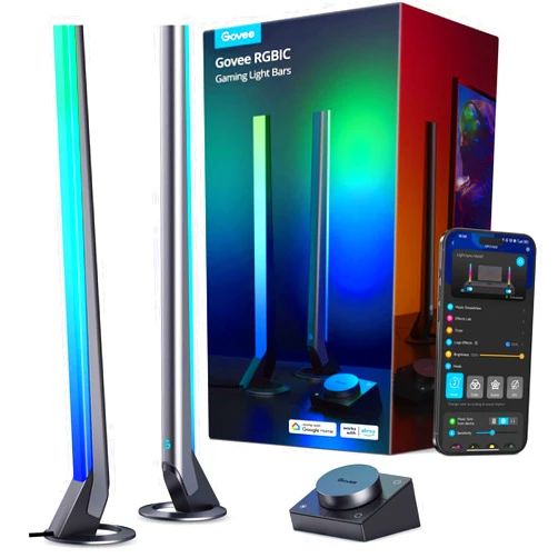 Govee RGBIC Gaming Light Bars H6047 with Smart Controller, Wi-Fi Smart LED Gaming Lights with Music Modes and 60+ Scene Modes Built, Works with Alexa & Google Assistant, Game Room Lights Decor