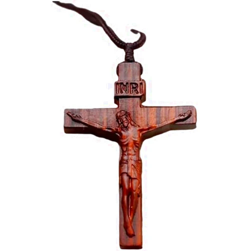 ZILOOK Jesus Cross Wooden Necklace,Cross Pendant Necklace,Wood Cross Necklace,Christian Catholic Jesus Crucifix Necklace