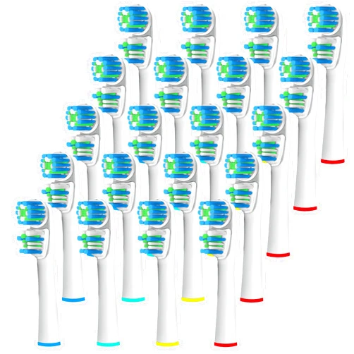 Alayna Replacement Brush Heads Compatible with OralB Braun- Best Double Clean, Pack of 20 Electric Toothbrush Replacement Heads- for Oral B Pro, 1000, 8000, 9000, Adults, Kids, Vitality, Dual Plus!