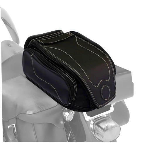 MZS Motorcycle Tail Bag, 27L Expandable Motorcycle Travel Luggage Bag Rack Trunk Helmet Storage, Touring Motorcycle Rear Seat Bag With Shoulder Strap Waterproof Rain Cover