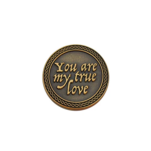 LOGOS COINS Romantic Love Expression Antique Gold Plated Pocket Coin for Date Night, You are My True Love, & The Best Thing That Ever Happened to Me, Love Gift for Men & Women, from Him or Her