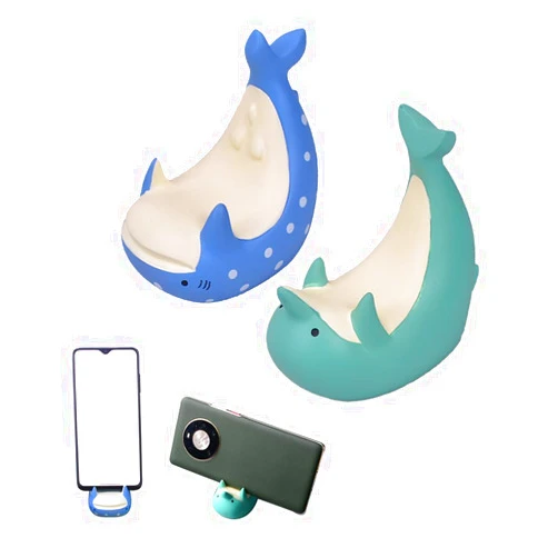 HAOXU 2pcs Cute Whale Dolphin Phone Holder, Funny Creative Animal Phone Stand Mount for Desk Home Office Decor