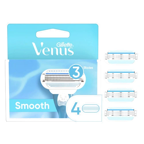 Gillette Venus Women's Original 3 Blade Razor Refills, 4 Count (Packaging May Vary)