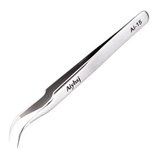 Aiyhsj Precision Tweezer, Upgraded Professional Fine Tip curved Tweezer, High-end Stainless Steel Tweezer for Craft, Electronics, Soldering, Eyelash Extensions, Laboratory Work, Jewelry-Making