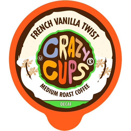Crazy Cups French Vanilla Decaf Flavored Coffee Pods - Amazing Decaf French Vanilla Twist Single-Serve Pods for Keurig K Cup Brewer Machines,22 Count (Pack of 1)