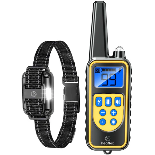 Heaflex Electric Dog Training Collar with Remote 1640FT, E-Shock, Safe Training Modes, Rechargeable IP67 Waterproof Collars for 1 Dog (Black)