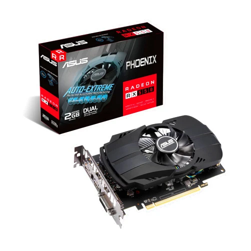 ASUS Phoenix AMD Radeon RX 550 Graphics Card (PCIe 3.0, 2GB GDDR5 Memory, HDMI, DisplayPort, DVI-D, FreeSync, IP5X Dust Resistant, Dual Ball Fan Bearings, Auto-Extreme, Compact Design)