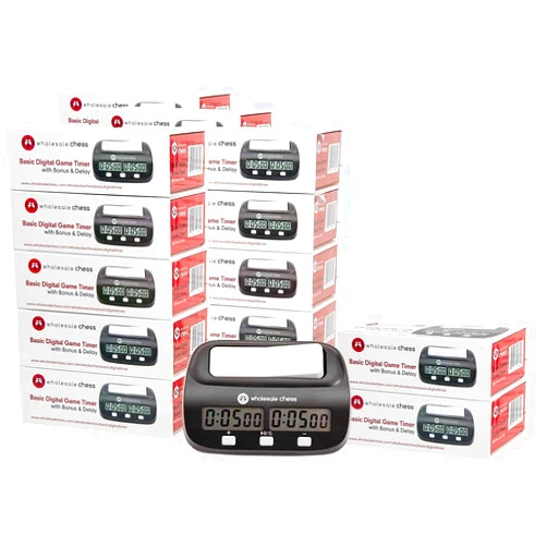 Wholesale Chess Basic Digital Clock & Game Timer with Increment and Delay - 25 Pack