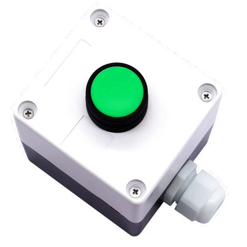 mxuteuk Momentary Push Button Switch Station Box Exit Button Switch ABS Weatherproof for Automatic Gate Openers One Button Exterior Opener LA36-11BN-G-BOX-W