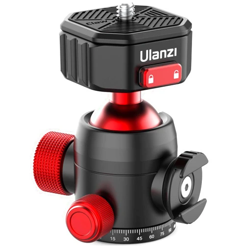 Jusmo ULANZI Ball Head with Claw Super Quick Release Design, Professional Metal 360° Rotating Panoramic Ball Head with Cold Shoe, Up 44.1lbs Load, for Tripod,Monopod,Slider,DSLR Camera (U-100)