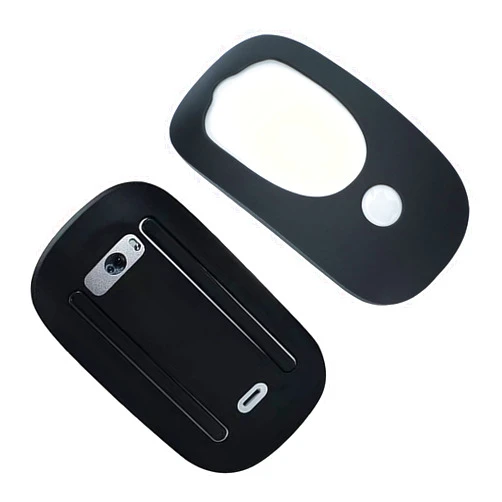 ALHBEJT Silicone Case Cover Protective Skin for Magic Mouse 1 and 2 Silicone Sleeve for Apple Magic Mouse (Black)