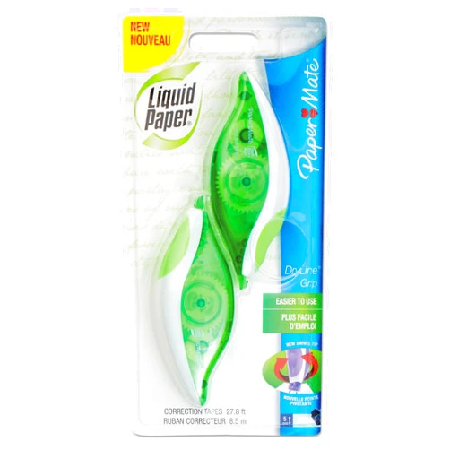 Liquid Paper Paper Mate Liquid Paper DryLine Grip Correction White Tape, 2 Count