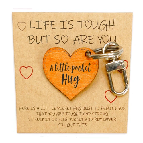 Vidahus Pocket Hug Keychain Care Gifts for Women Men, Feel Better Valentines Day Gifts for Her Him, Thinking Of You, Sobriety, Encouragement, Pocket Hugs for Chemo Survivor, Uplifting Recovery Gift