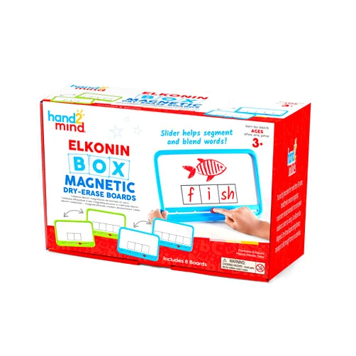 hand2mind Elkonin Boxes Magnetic Dry Erase Boards Set, Phonemic Awareness, Speech Therapy Materials, Letter Sounds for Kindergarten Phonics, Science of Reading Manipulatives (Set of 8)
