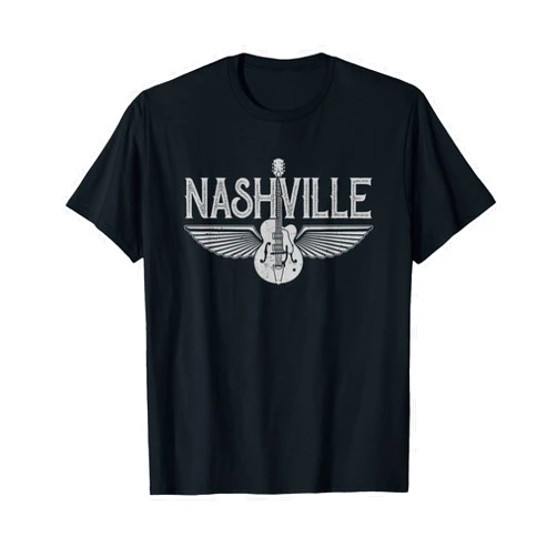 Vintage Nashville Tennessee Travel Fan Retro Nashville Tennessee Music City Vintage Guitar Souvenir T-Shirt