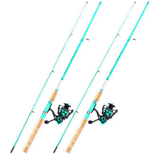 Sougayilang Fishing Rod and Reel Combo, 2-Piece 5-Foot 6-Inch Graphite & Fiberglass Rod, Durable and Strong, Quickset Anti-Reverse Fishing Reel (1Pack/2Pack)