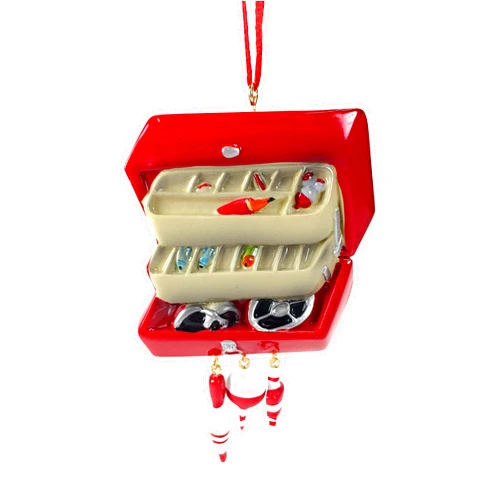 Kurt S. Adler Tackle Box with Bobbers and Lures Fishing Christmas Tree Ornament Decoration New, Resin