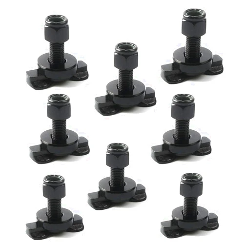 Jetuplusllc 8-Pack L-Track Double Lug Threaded Stud Fitting Heavy-Duty Bolt Down Anchor Points for Truck Bed, Trailer Cargo, Pickup, RV, ATV Used with L-Track Rails