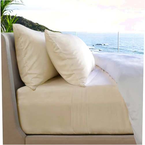 Cariloha Resort 4-Piece Sateen Sheet Set | Coconut Milk | Queen | Viscose Material | Allergy Resistant, Naturally Thermal-Regulating, Extra Soft Cooling Sheets for Hot Sleepers