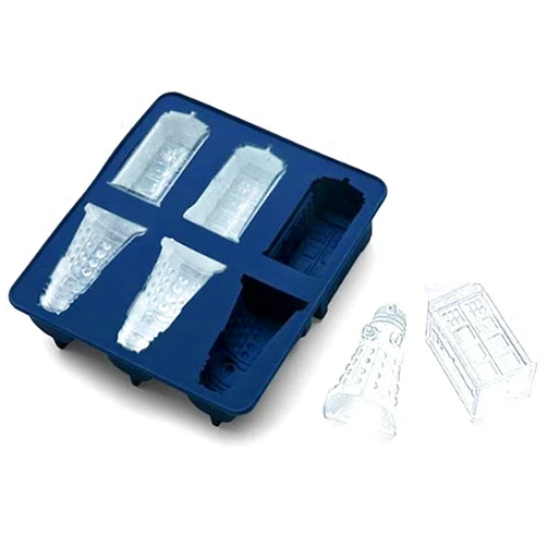 PYLYFE Dr Doctor-Who Ice Cubes Tray - Tardis Daleks Silicone Mold for Chocolates Jello Shots Soaps (1)