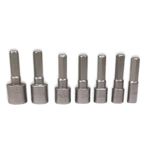 WANSON Power Nut Driver Bit Set | 7-Piece Metric | Sizes: 5mm-11mm | Clearly Marked & Durable | Essential Toolbox Addition