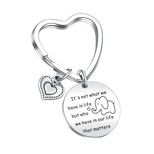 JIUSHUN Elephant Inspirational Gift Elephant Stuff Elephant Lover Jewelry Daughter In Law Gift BFF Keychain