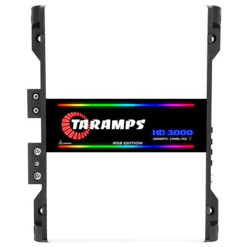 Taramp's Taramps HD 3000 2 Ohms RGB Effects 1 Channel 3000 Watts RMS MAX Full Range Car Audio Monoblock LED Monitor Indicator Class D Amplifier Crossover, HD 3k